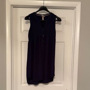 Knox Rose Dark Blue Blouse with Pink Floral Detail